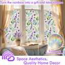4 x SOMWISE Rainbow Stained Glass Window Privacy Film,Heat Blocking Save Energy | Static Cling & Removable, UV & Sun Blocking Anti-Glare, Renter Friendly for Front Door & Bathroom, Easy to install,35x78.5
