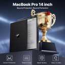 Macaset Compatible withMacBook Pro 14 inch Case | 2026-2021 M5 M4 M3 M2 M1 Pro/Max | 100% Match Official Color | Hard Shell Laptop Cover | Space Black Clear