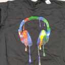 Gamer Headphones Paint Drip Music Lover T-Shirt L