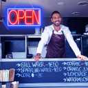 16.5" X 9" Led Neon Open Signs for Business - 12V/2A Ultra Bright Led Neon Sign with ON/OFF Switch - Plug In Electric Light Up Sign for Bar, Salon, Coffee Stores, Club, Hotel (Horizontal)