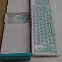 FD Wireless Keyboard and Mouse Combo - 2.4GHz USB Cordless, Cute Round Keys, Quiet and Slim Set for Laptop, Computer, TV, and Mac - Mint Green & White