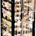 17Dec 360 Rotating Earring Holder Organizer Stand,5 Tiers Acrylic Jewelry Organizers and Storage, Stud Earring Organizers and Storage,212 Holes and 212 Grooves for Earrings Necklaces chain bracelet