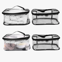 Clear Makeup Bag, 4Pcs Clear Makeup Bags with Zipper, 6.7x9.5x4.3 Inch PVC Small Toy Storage with Handle, Travel Pouch for Home, Toy Room, Outdoor, Small Storage