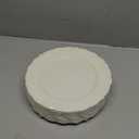 Juvale Disposable Plastic Dinner Plates - Cream Disposable Dinnerware for Weddings & Bridal Showers - Vintage Plastic Dinner Plates for Weddings & Parties - 10 in, Pack of 25, Cream