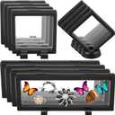 Harloon 12 Pcs 3D Floating Display Case Floating Frame Display Holder Stands Challenge Coin Jewelry Frame Box for AA Medallions Fossil Rock Gemstones Specimen(Black,Multiple Sizes,Multiple Base)