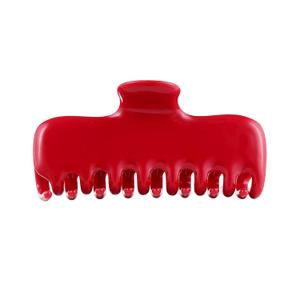 Large Hair Claw Clips for Women,3.8 Acetate Hair Clip,Jelly Square Rectangle Clip for Thin Thick Hair,Strong Hold Jaw Clips,Hair Accessories for Women Girls (Red)