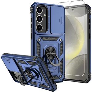 for Samsung Galaxy S25 Case,Galaxy S24 Case,with Screen Protectors and Camera Cover,[Military Grade] 16ft.Drop Tested Cover with Magnetic Kickstand Protective Case for Galaxy S25, Blue