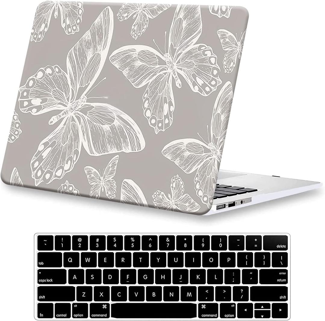 Compatible with MacBook Air 13 inch Case 2021 2020 2019 2018 Release M1 A2337 A2179 A1932, Protective Plastic Hard Shell Case & Keyboard Cover, Has Logo Cutout, Butterfly