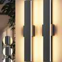 2 Pack 23.6In Modern Outdoor Wall Light,3000K 4000K 6000K IP65 Waterproof Exterior Wall Light for House Porch Entrance