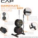 CAP Olympic Bumper Plate Tree Rack with Barbell Holders, Heavy-Duty Weight Plate Storage Rack for Home Gym, Steel Olympic Plate Organizer Stand, Multiple Color & Size Options