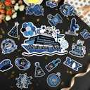 10th Birthday Cruise Door Magnets Decorations, Blue Black Silver Happy 10th Birthday Cruise Ship Door Decor Magnetic for 10th Boys Girls Anniversary Party Supplies Door Refrigerator Fridge Car Kitchen