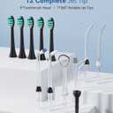 Water Flosser & Ultrasonic Electric Toothbrush Combo, 600ML Water Dental Flosser with 7 Jet Tips, 10 Adjustable Water Pressure, 5 Toothbrush Heads for Home Use, Gums, Braces