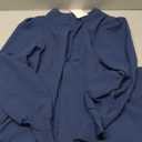 Wkior Elegant Dresses for Women V Neck Long Sleeves Casual Solid Color Blue Dress XL