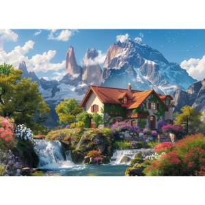 MISITU Jigsaw Puzzles 1000 Pieces for Adults Challenging Difficult Puzzles Christmas Birthday Gift Game Toys Villa on Lake 19.69 x 27.56 Inches