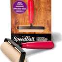 Speedball 4126 Deluxe Soft Rubber Brayer - 40/42 Durometer Roller with Heavy Duty Steel Frame - 4 Inches