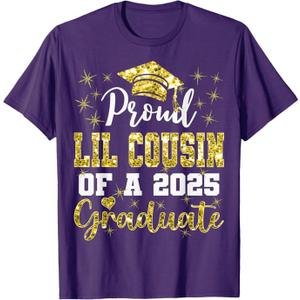 Super Proud Little Cousin of 2025 Graduate Graduation Family T-Shirt
(size 4T, Black)