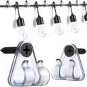 Hooks for Outdoor String Lights Clips, Christmas Light Clips Weatherproof, Lights Hanger Hooks for Hanging Christmas Light, Fairy Light, Cable, Holiday Decor - Clear, 50 Pack (White)