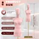Female Dress Form, Pink Velvet Mannequin Body with Metal Stand, Detachable Dress Form for Retail Clothing Shops, Trade Shows, Online Boutiques, Craft Shows, Jewelry Display, Height Adjustable