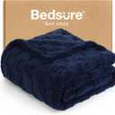 Bedsure GentleSoft Navy Throw Blanket for Couch - Super Soft Cozy Blankets Gifts for Women Men Girls, Cute Small Fleece Throws for Bedroom Home Decor, 50x70 Inches