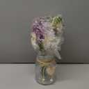 MARTINE MALL Fake Flowers in Vase, Faux Flowers in Vase, Dahlia Artificial Flowers in Vase Centerpiece Table Decorations Artificial Flower Arrangement for Home Dining Room Office Farmhouse