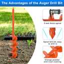 Upgraded Auger Drill Bit for Planting 4'' X 32'' Garden Drill Augers for Digging Holes Post Hole Auger for Bulbs, Flower, Fence Posts Earth Auger Bit for Cordless and Corded Drill - Fit 3/8" Hex Drive