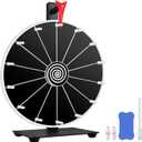 12 Inch 14 Slots Prize Wheel Tabletop or Wall Mount Fortune Spin with Dry Erase Marker and Eraser for Engaging Home Parties, Trade Show, Carnival Events (12'' Black)