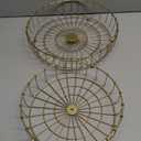 ZLXHDL Fruit Bowl,11.93in Iron Round Golden 2 Tier Fruit Basket Nordic Household Snack Storage Tray for Kitchen Parties for Fruits Vegetables