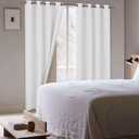 BGment Off White Blackout Curtains 54 Inch Length for Bedroom 2 Panels Set, Linen Textured Thermal Insulation Soundproof Window Curtain Drapes with Grommet, 52 Inch Wide Each Panel