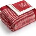 Snuggle Sac Christmas Red Soft Throw Blanket for Couch, Fuzzy Microfiber Fluffy Throws, for Women, Ultra Soft Blankets for Couch, Sofa, Bed, Travel, Red Cream, 50x60 inches