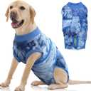 FUAMEY Recovery Suit for Dogs After Surgery,Soft Breathable Dog Bodysuit E-Collar & Cone Alternative Surgical Suit,Male Female Dog Neuter Spay Suits Anti Licking Wounds Onesie Blue Tie Dye XXL (XXL (Back:24.8-29.5'', Weight:70+ LB))