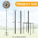 LEIFIDE Black 72" h Replacement Pole for Large Wind Spinner, Windmill Replacement Parts, Three-Part Composition, 22mm Thicker Tube, Easy Assembly for Large Metal Wind Spinner (5 Prongs Base)