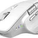 Wireless Bluetooth Mouse, Ergonomic Rechargeable Silent Mouse with Multi-Device, Adjustable DPI, Flying Scroll & Thumb Wheel, Bluetooth Mice for Laptop, Computer, Tablet, Smartphone (White)