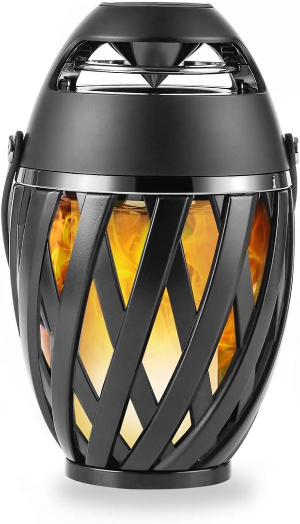 Outdoor Bluetooth Speakers Waterproof Wireless, Birthday Gifts for Men Dad, LED Flame Ambient Light, Camping Patio Accessories, Unique Gifts for Him Husband Boyfriend Dad (1 PACK)