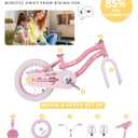 bicystar 12 Inch Flower Girls Bike with Training Wheels for Ages 2-3, Pink
