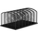 MINDEPOT Desk File Organizer 7 Sections Upright Mesh File Sorter Organizer for Desk, Office Organization File Holder for Home, Office & Classroom (Black, 1Pack)