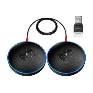 EMEET Bluetooth Speakerphone - Daisy Chain/Use Alone up to 16 attendees, M220 Professional Wireless Speakerphone 360°Voice Pick-up 8 AI Noise Cancellation Mics Skype Speakerphone for Conference Calls