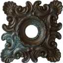 Ekena Millwork CM18CRBBS Crawley Ceiling Medallion, 18"W x 18"H x 3 1/4"ID x 1 1/2"P, Hand-Painted Bronze Blue Patina