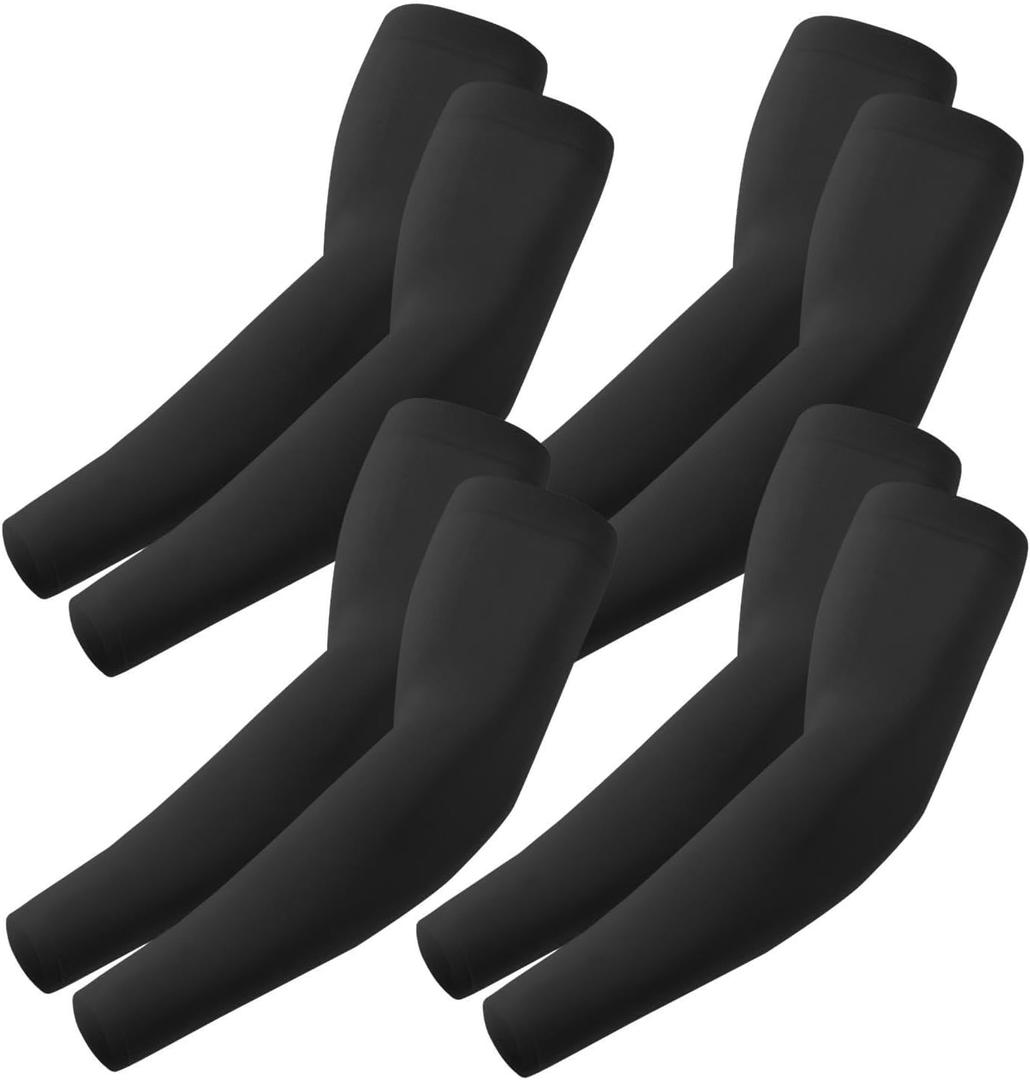 ROXUN Arm Sleeves, Cooling UV Sun Protection Sports Compression for Men/Women 4 Pairs - 4 Black