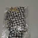 12 Christmas Burlap Tree Hanging Ornaments Buffalo Check Plaid Stitching Tree Ornament Deer Snowman Snowflake Star Shaped Hanging Ornaments for Xmas Holiday Party Decorations (White and Black)