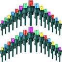 Honoson 180 Count 5 mm Winter LED Replacement Bulbs Bulk Wide Angle Winter LED Light Bulbs String Replacement Festival Light Garland Outdoor Tree Home Decoration (Green Base with Bright Colors Bulb)