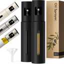 KIVY Glass Oil Sprayer Set of 2 for Cooking, Salads, BBQs & Airfryer  Innovative Spray with Portion Control - Oil Spray Bottle with Stainless Steel Body - Olive Oil Sprayer - Cooking Oil Mister (Black)