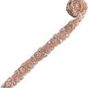 ShiDianYi Rose Gold Wedding Belt Crystal Beaded Applique Wedding Sash Rhinestone Belt for Dresses Bridal Decoration