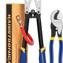 haisstronica Heavy Duty Battery Cable Crimping Tool Kit-Ratchet Hex Extended Handle Crimper for 8,6,4,2,1,1/0 AWG Copper Lugs with Cable Cutter