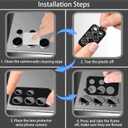 Compatible for Samsung Galaxy S23 Ultra Camera Lens Protector (5-Pack) - Sparkling Glitter Bling, Anti-Scratch Camera Cover with 9H Tempered Glass for Women, Case Friendly, (Black)