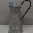 Deco 79 Metal Galvanized Watering Jug, 10 by 16-Inch,Gray