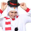 Wizland Fleece Snowman Costume for Adult Olaf Costume Women Hoodied Frozen Onesie Adult Plush One Piece Snowman Onesie Christmas S (S)
