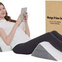 Wedge Pillow Set for After Surgery 4PCS Orthopedic Bed Wedge Pillows for Sleeping Adjustable Memory Foam Triangle Support for Back Pain Relief, Acid Reflux & Recovery (Grey)