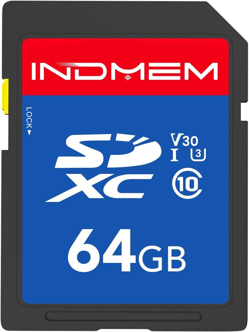 64GB SD Card, High Speed up to 90M/S, C10/U3/V30, SDXC UHS-I Memory Cards, Full HD & 4K Video Compatible with Digital Camera, HD Camcorders, DSLR and PC, 64GB(1pc)