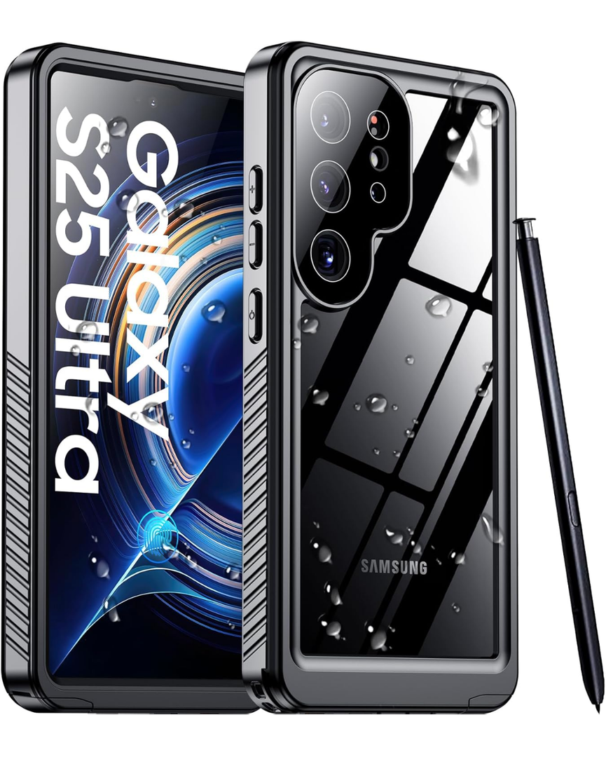 Temdan Designed for Samsung Galaxy S25 Ultra Case Waterproof, Built-in Lens & Screen Protector Military Grade Shockproof Dropproof IP68 Underwater Full Body Phone Case for Galaxy S25 Ultra 6.9"-Black