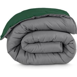 Bare Home Reversible Comforter (Twin/Twin XL, Grey/Forest Green)